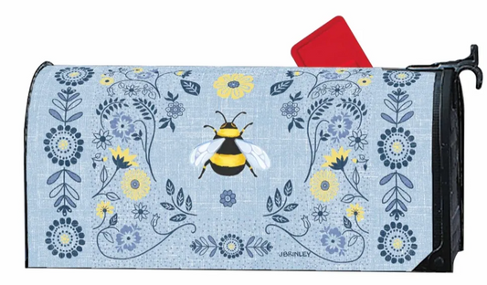 Sunflower Bee MailWrap Mailbox Cover