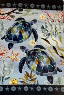 Watercolor Turtles Summer Flag